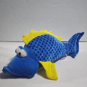 BJ Toy Co Blue & Yellow FISH Plush 2010 Stuffed Animal 16"